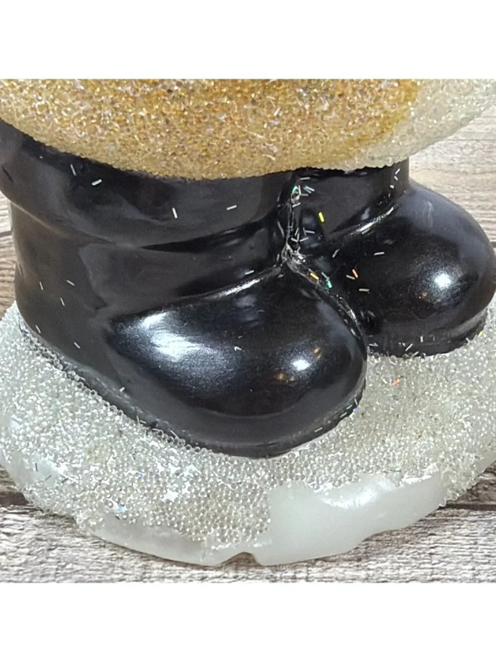 Vintage Candle Pottery Barn 1998 Gold Glitter Santa Claus Christmas Holiday